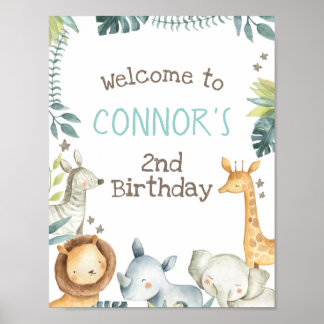 Välkomstskylt för Safari Jungle Poster