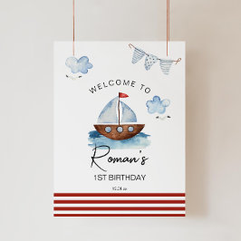 Välkomstskylt för Sailboat NautiBoy Poster