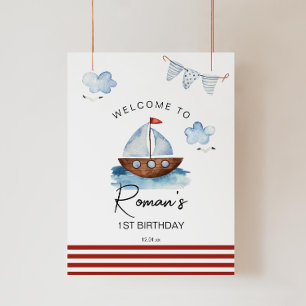 Välkomstskylt för Sailboat NautiBoy Poster