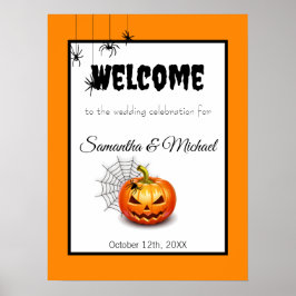 Välkomstskylt för Scary Halloween Bröllop Poster 