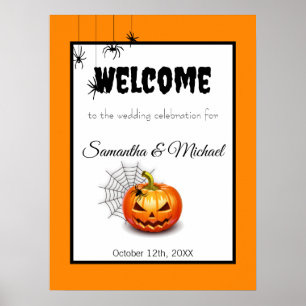 Välkomstskylt för Scary Halloween Bröllop Poster 