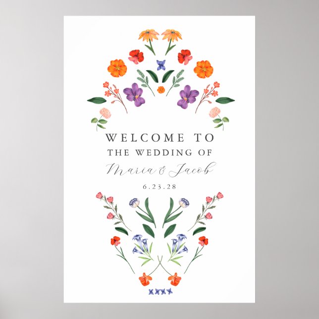 Välkomstskylt för Secret Garden Wedding Poster (Framsidan)