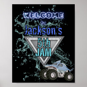 Välkomstskylt för Shark Monster Lastbil, välkomsts Poster