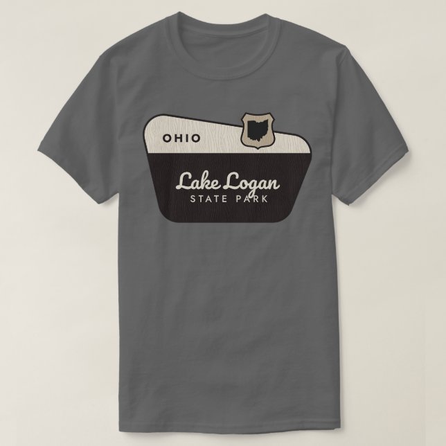 Välkomstskylt för sjö Logan State Park Ohio T Shirt (Design framsida)