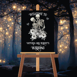 Välkomstskylt för Skeleton Bröllop par Bröllop Poster
