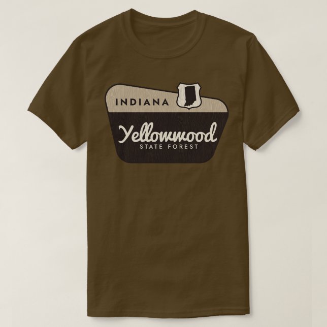 Välkomstskylt för skogslandet Indiana T Shirt (Design framsida)