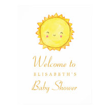 Välkomstskylt för sol Baby Shower/Tack-hämtning
