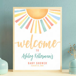 Välkomstskylt för sol Sunshine Baby Shower Poster