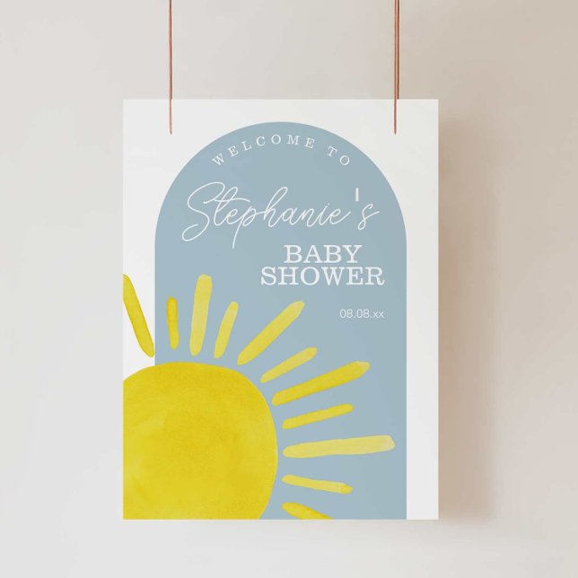 Välkomstskylt för sol Sunshine Boy Shower Poster (Skapare uppladdad)