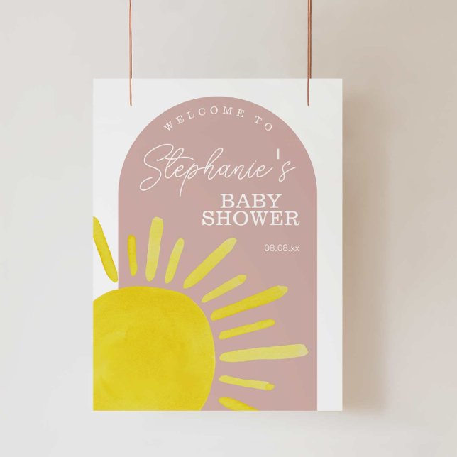Välkomstskylt för sol Sunshine Girl Baby Shower Poster (Skapare uppladdad)