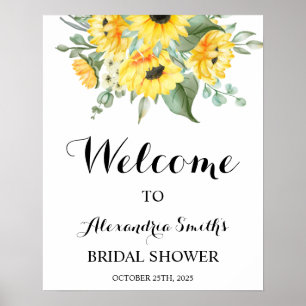 Välkomstskylt för solblommor Greenery Möhippa Poster