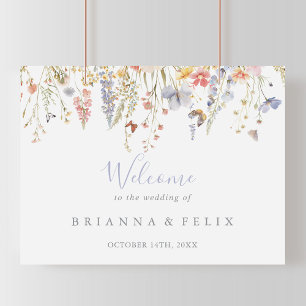 Välkomstskylt för sommartid Wildblomma Bröllop Mul Poster