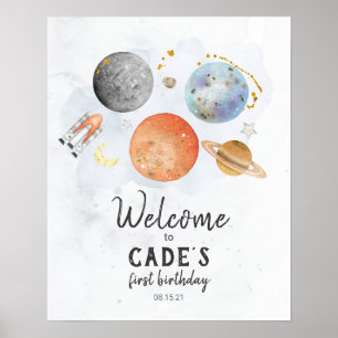 Välkomstskylt för Space Birthday Poster