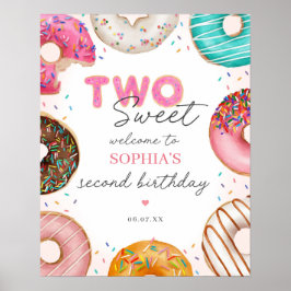 Välkomstskylt för Sprinkled Donut 2:a födelsedagen Poster