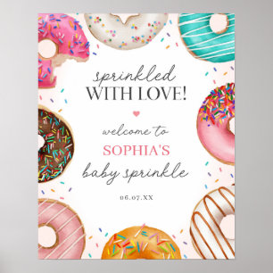 Välkomstskylt för Sprinkled Donut Baby Shower Poster