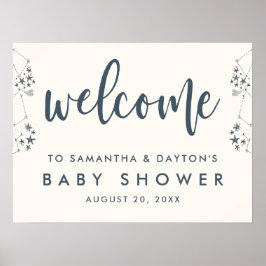 Välkomstskylt för Starry Natt Baby Shower Poster