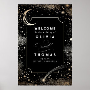 Välkomstskylt för Starry Night Himlar Celestial Br Poster