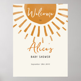 Välkomstskylt för Sunshine Boho Baby Shower Poster