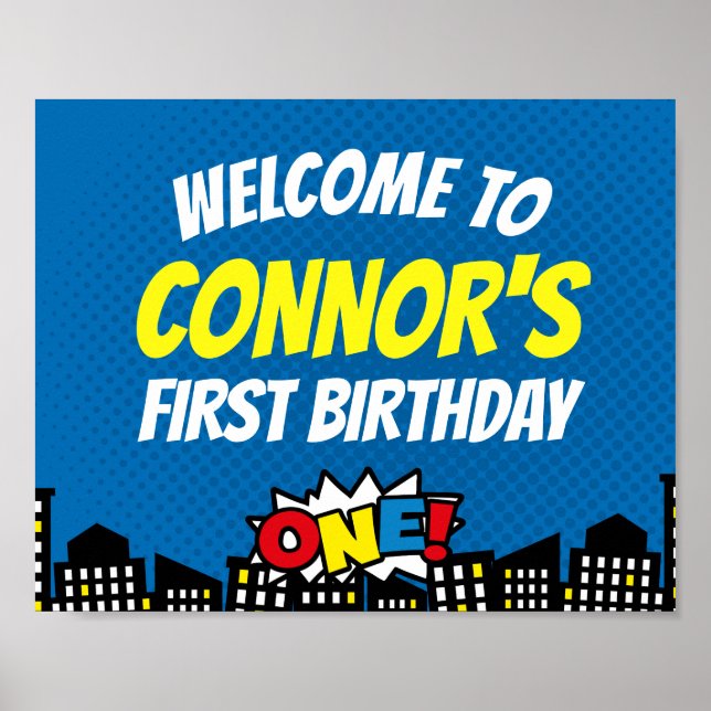 Välkomstskylt för superhjälten poster (Framsidan)