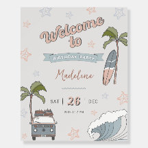 Välkomstskylt för surfans upp till Havets födelsed