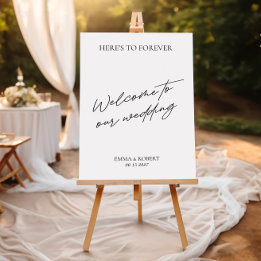 Välkomstskylt för svart och vitt, modernt, minimal