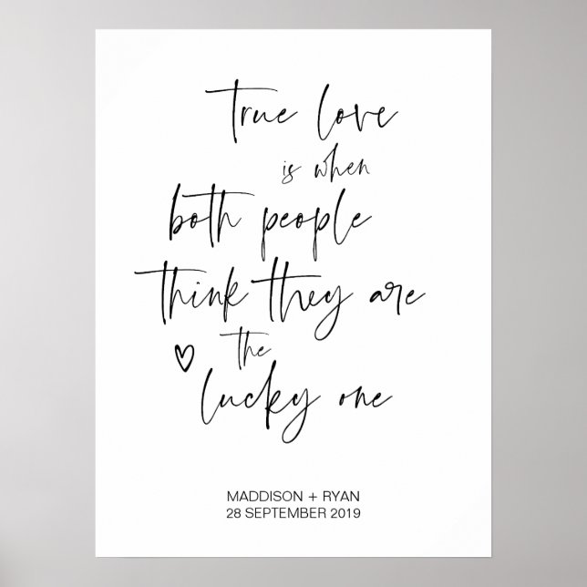 Välkomstskylt för svartvitt bröllop poster (Framsidan)