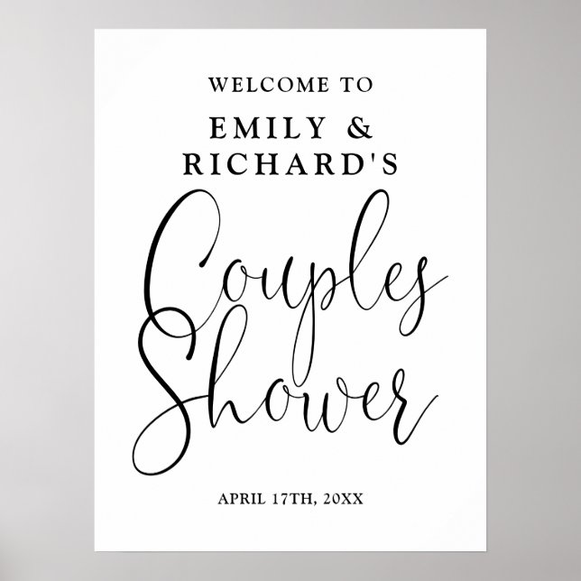 Välkomstskylt för svartvitt Par Poster (Framsidan)