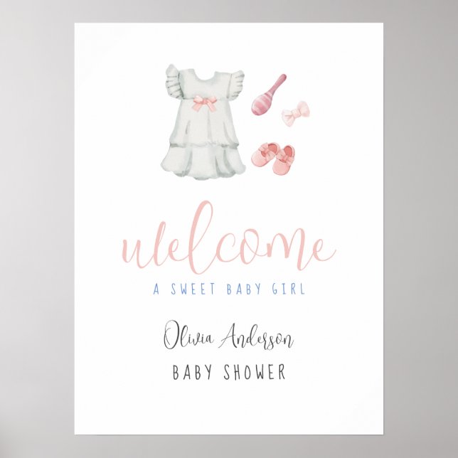 Välkomstskylt för Sweet Boho Girl Outfit Baby Show Poster (Framsidan)