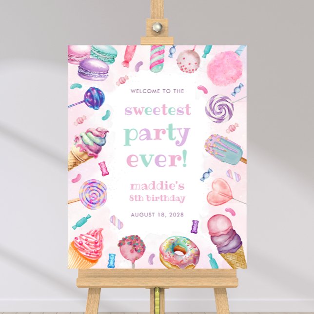 Välkomstskylt för Sweet Firande Candy Birthday Poster (Skapare uppladdad)