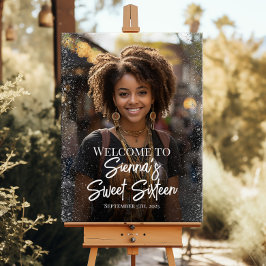 Välkomstskylt för Sweet sixteen party med foto Poster