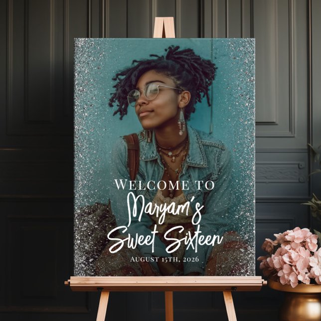 Välkomstskylt för Sweet sixteen party med foto Poster (Skapare uppladdad)