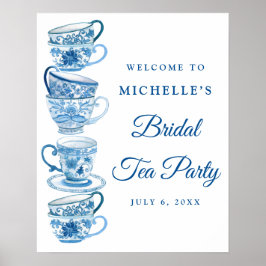 Välkomstskylt för Tea Party Bridal Shower Poster