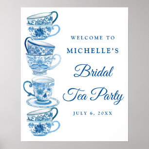 Välkomstskylt för Tea Party Bridal Shower Poster