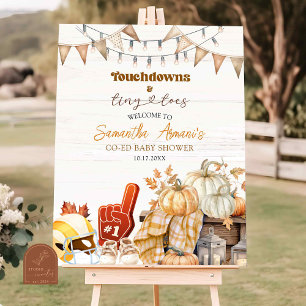 Välkomstskylt för Touchdown och Tiny Toes Baby Sho Poster