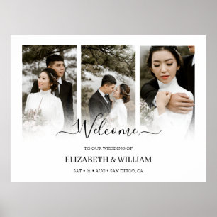 Välkomstskylt för Trendig Modern 3 Photo Collage B Poster