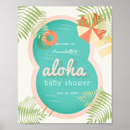 Välkomstskylt för Tropical Bassäng Aloha Baby Show Poster
