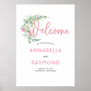 Välkomstskylt för Tropical Beach Garden Wedding Poster