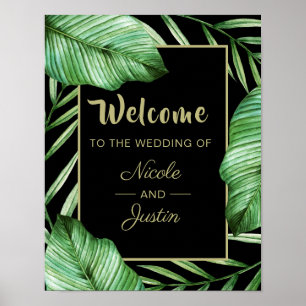 Välkomstskylt för Tropical Greenery Poster