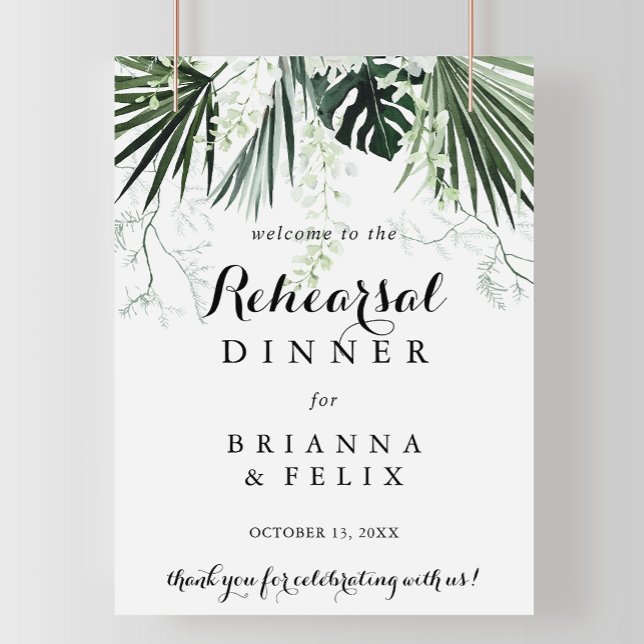 Välkomstskylt för Tropical Grey Rehearsal Midinner Poster (Skapare uppladdad)