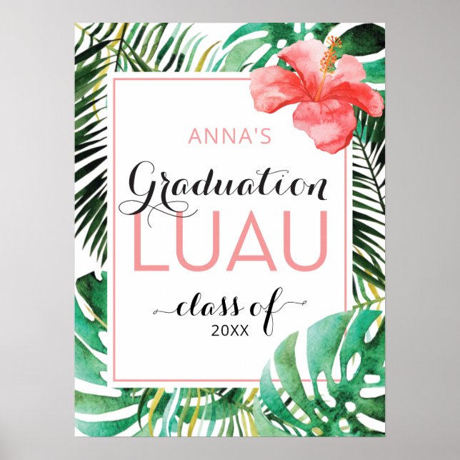 Välkomstskylt för Tropical Studenten Luau Party Poster (Framsidan)