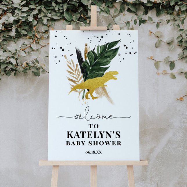 Välkomstskylt för Tropiska Guld Dinosaurs Poster (Skapare uppladdad)
