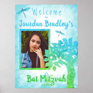 Välkomstskylt för turkos och Grönt Party Poster