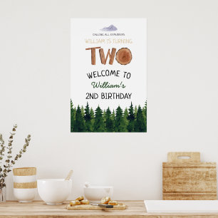 Välkomstskylt för två Utforskaren - barn 2:a födel Poster