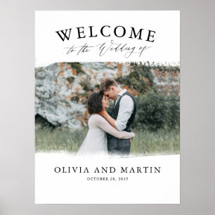 Välkomstskylt för tvättat Photo Modern Boho Bröllo Poster