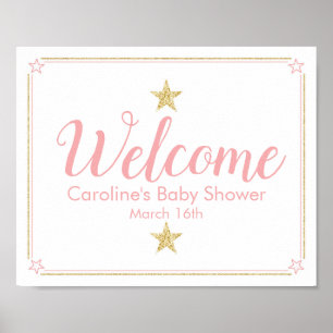 Välkomstskylt för Twinkle Baby Shower på Twinkle-r Poster