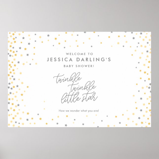 Välkomstskylt för Twinkle Little Star Shower Poster (Framsidan)
