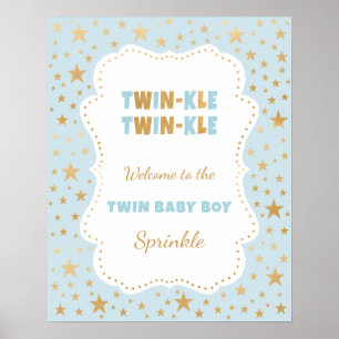 Välkomstskylt för Twinle Boy baby sprinkle Poster