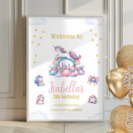 Välkomstskylt för Unicorn Rainbow Magic Poster Väl