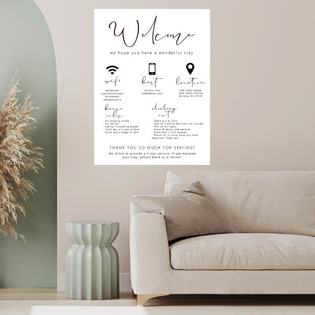 Välkomstskylt för uthyrning Semester Gästinformati (Skapare uppladdad)