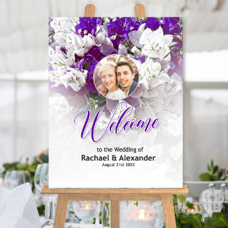 Välkomstskylt för välkomstmeddelande om blommigt W Poster